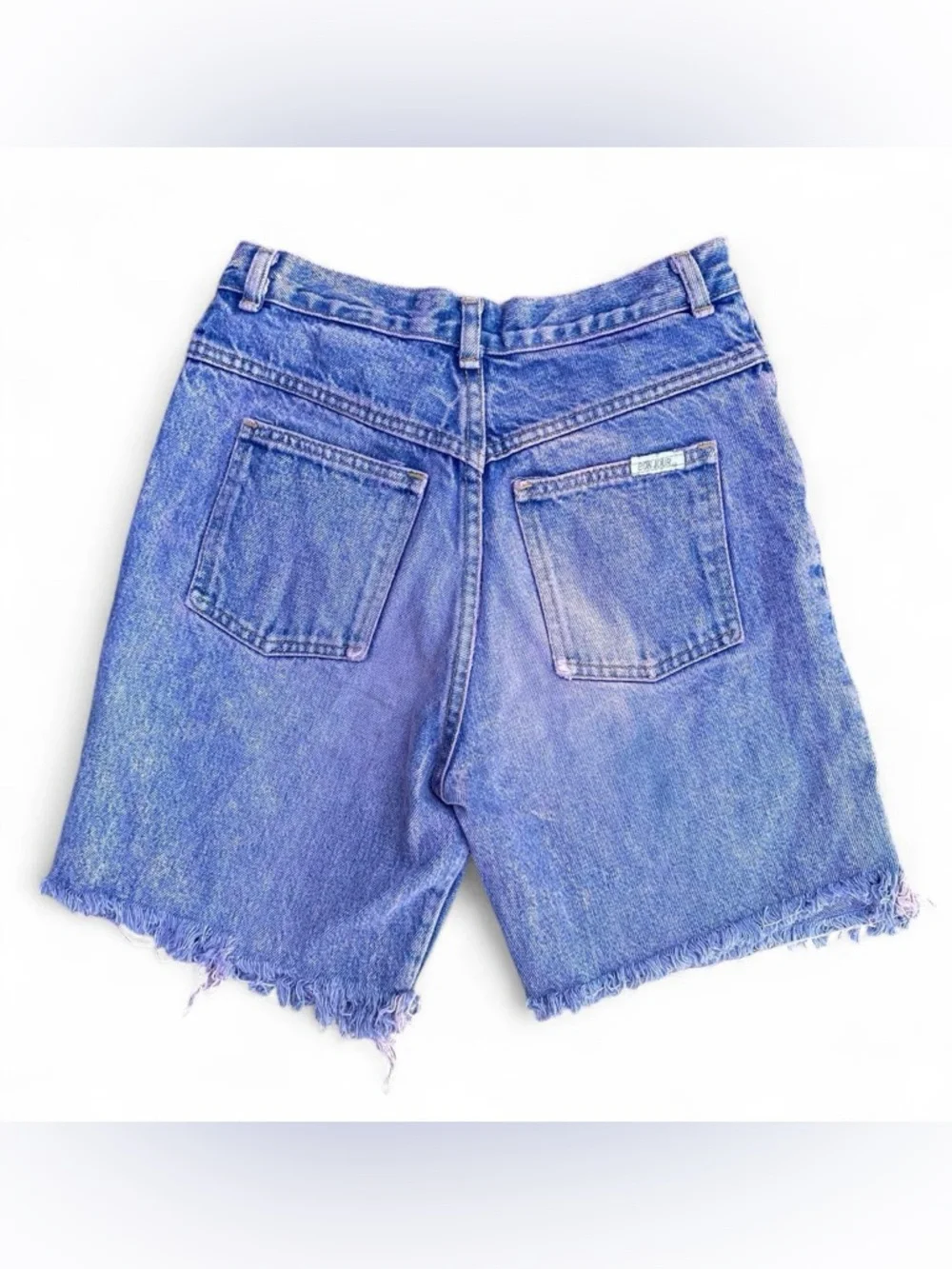 Vintage 90s Purple Overdye Indigo Hight Waisted Cutton Denim Shorts